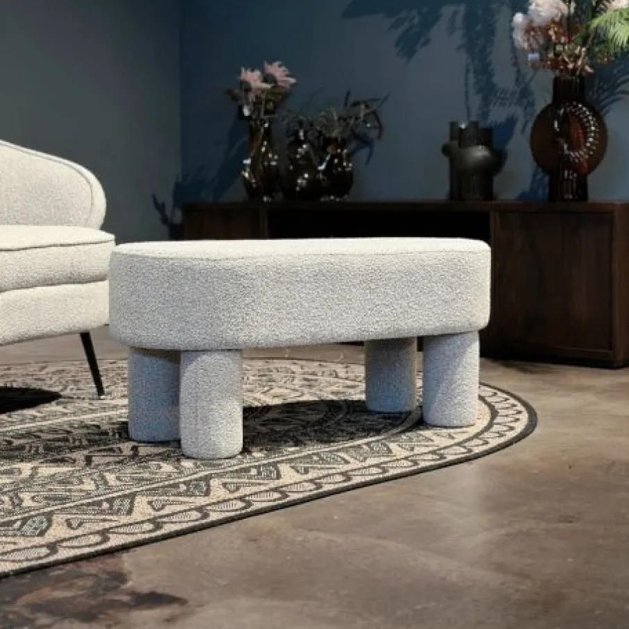 Poefs & Krukjes< Bank Evi Beige - 100x40 cm
