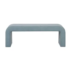 Bedaccessoires|Poefs & Krukjes< Bank Moon Blauw - 133x40 cm