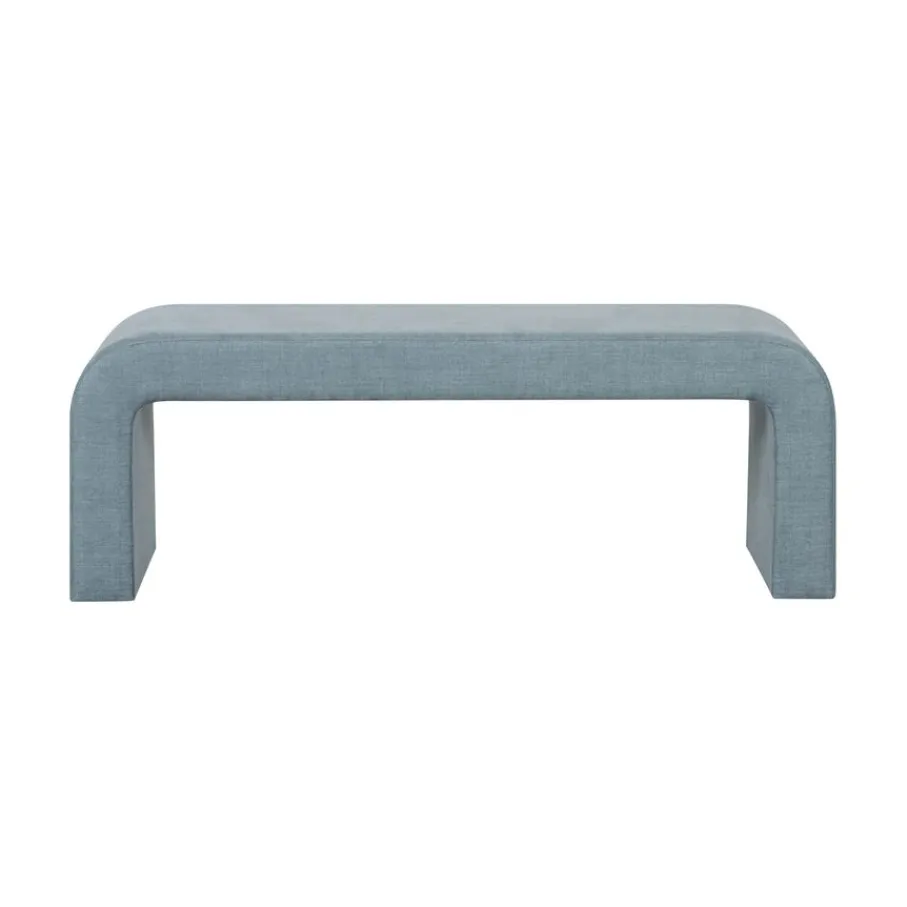 Bedaccessoires|Poefs & Krukjes< Bank Moon Blauw - 133x40 cm