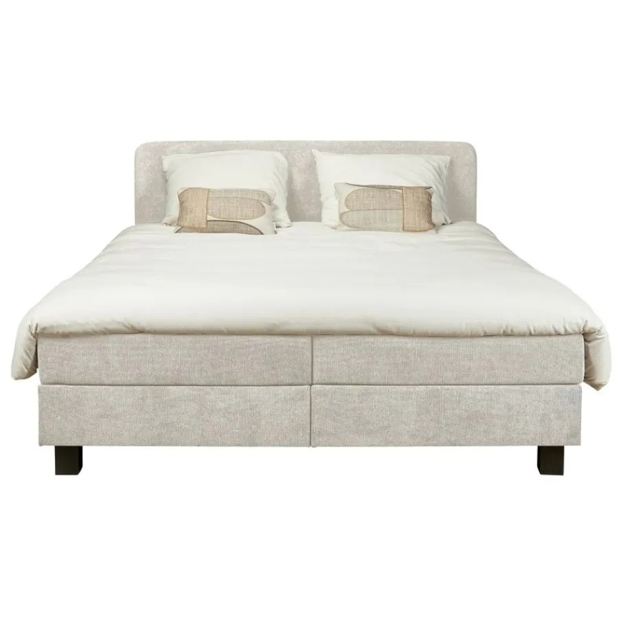 Tweepersoonsbedden|Boxsprings< Bed Bilbao Beige - 180x200 cm