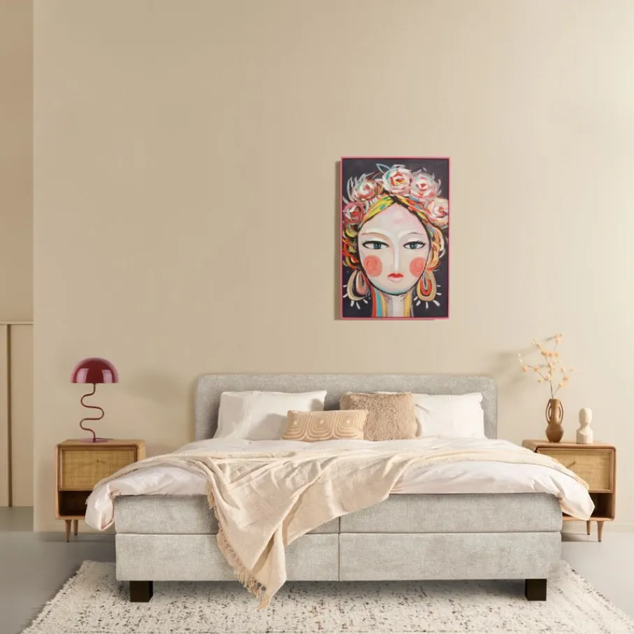 Tweepersoonsbedden|Boxsprings< Bed Bilbao Beige - 160x200 cm