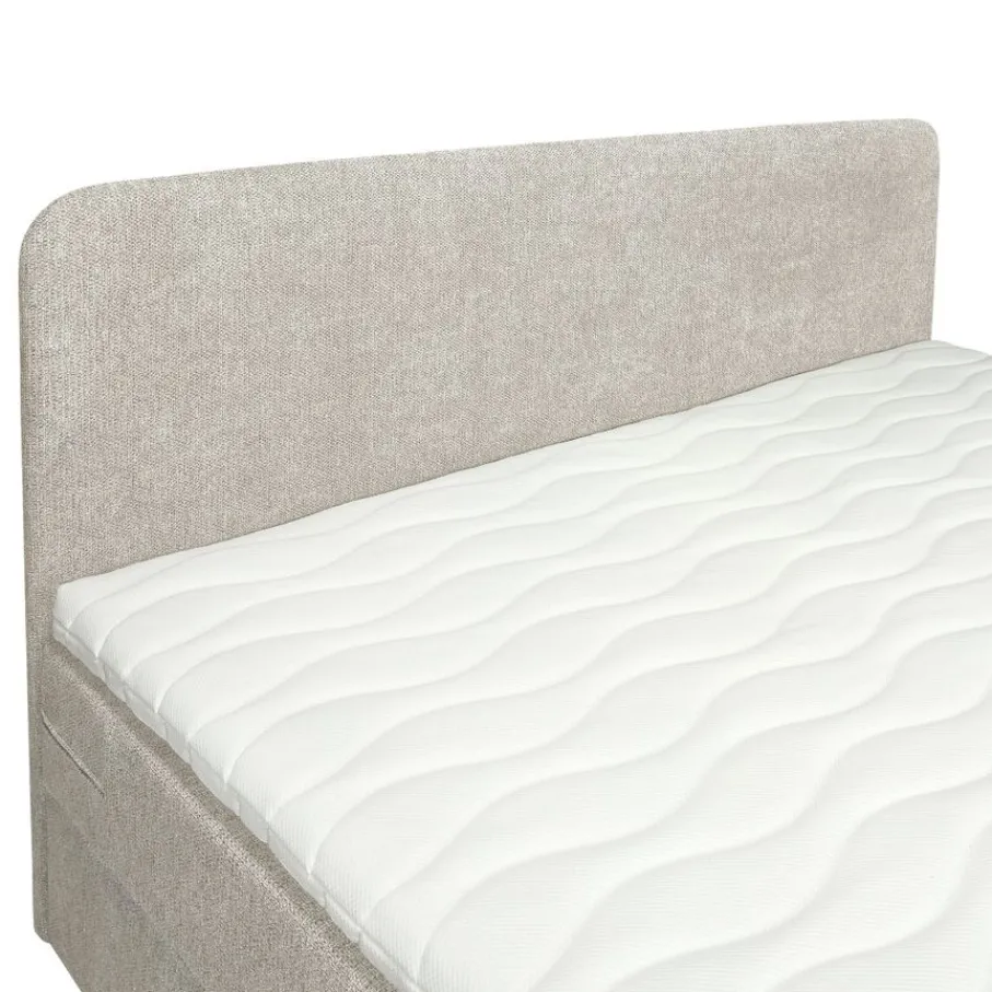 Tweepersoonsbedden|Boxsprings< Bed Bilbao Beige - 160x200 cm