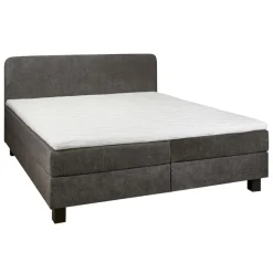 Tweepersoonsbedden|Boxsprings< Bed Bilbao Donkergrijs - 180x200 cm