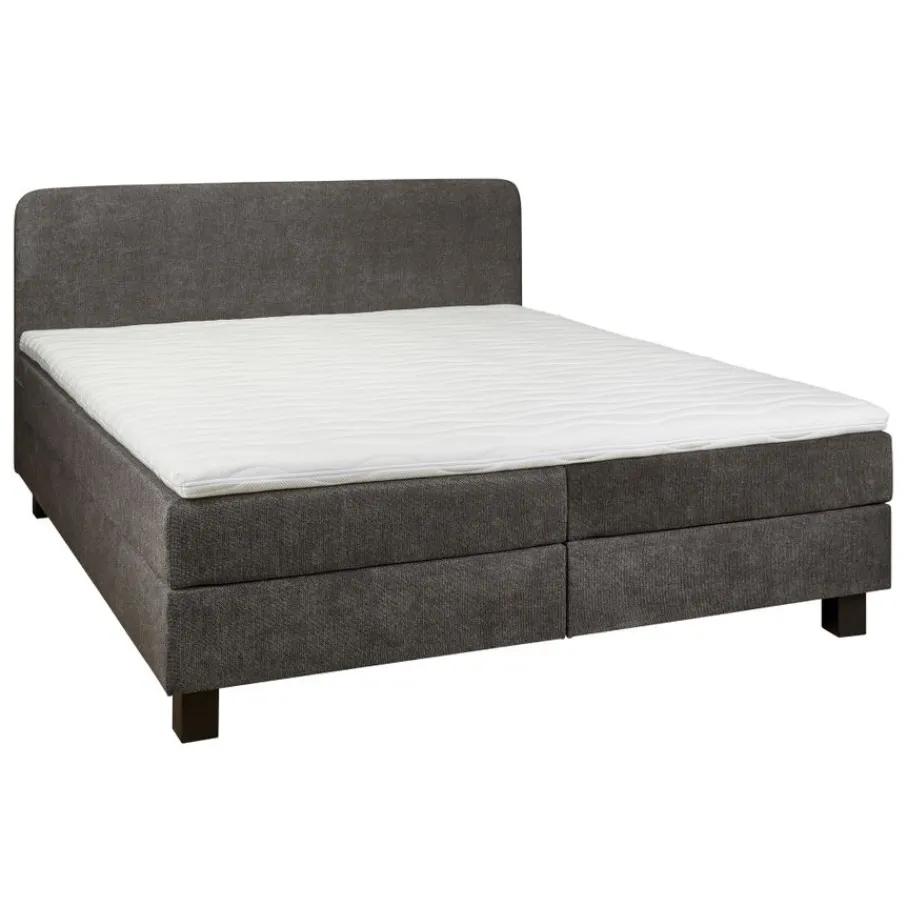 Tweepersoonsbedden|Boxsprings< Bed Bilbao Donkergrijs - 180x200 cm