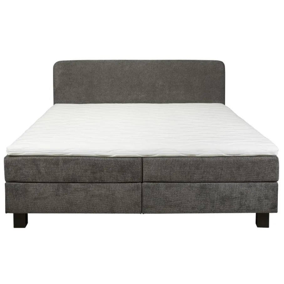 Tweepersoonsbedden|Boxsprings< Bed Bilbao Donkergrijs - 180x200 cm