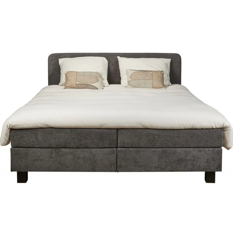 Tweepersoonsbedden|Boxsprings< Bed Bilbao Donkergrijs - 180x200 cm