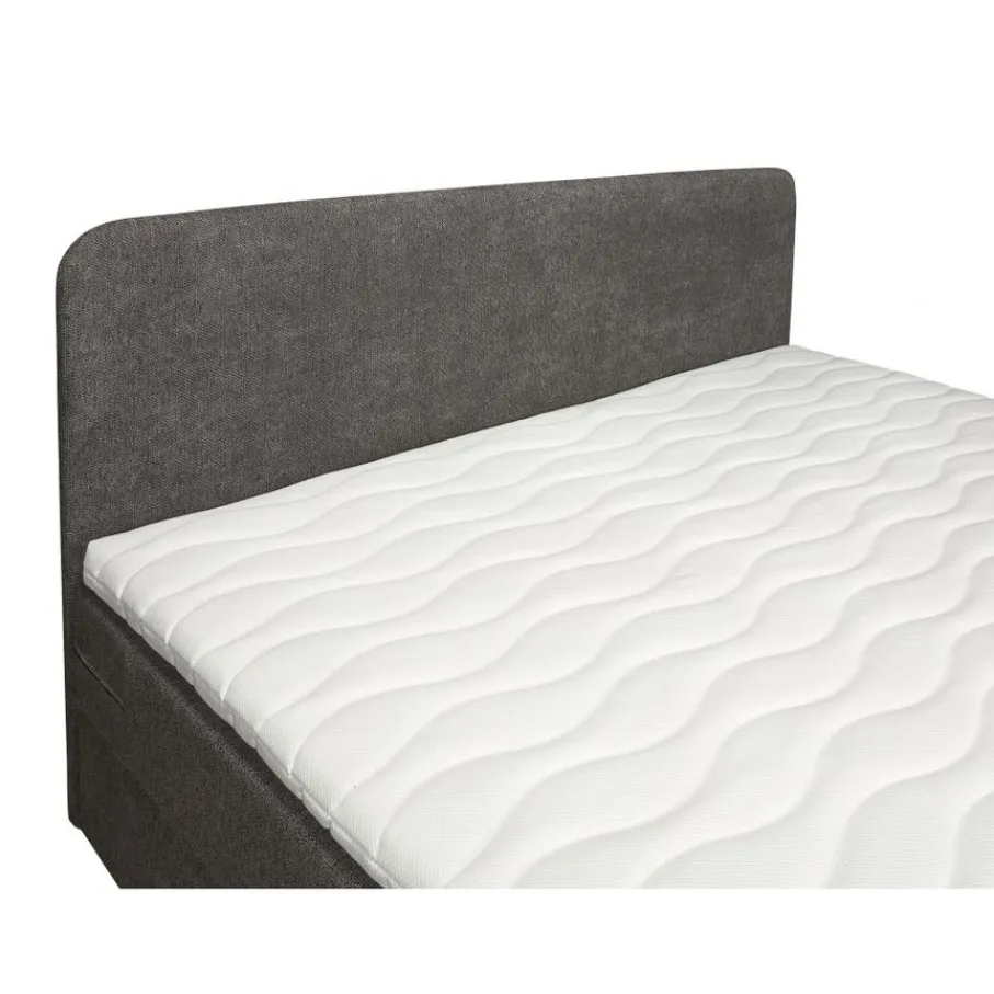 Tweepersoonsbedden|Boxsprings< Bed Bilbao Donkergrijs - 180x200 cm