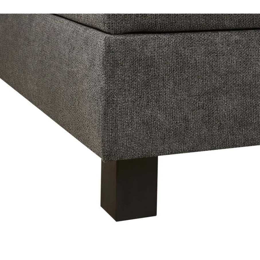 Tweepersoonsbedden|Boxsprings< Bed Bilbao Donkergrijs - 180x200 cm