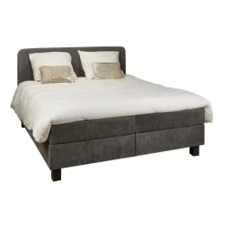 Tweepersoonsbedden|Boxsprings< Bed Bilbao Donkergrijs - 160x200 cm