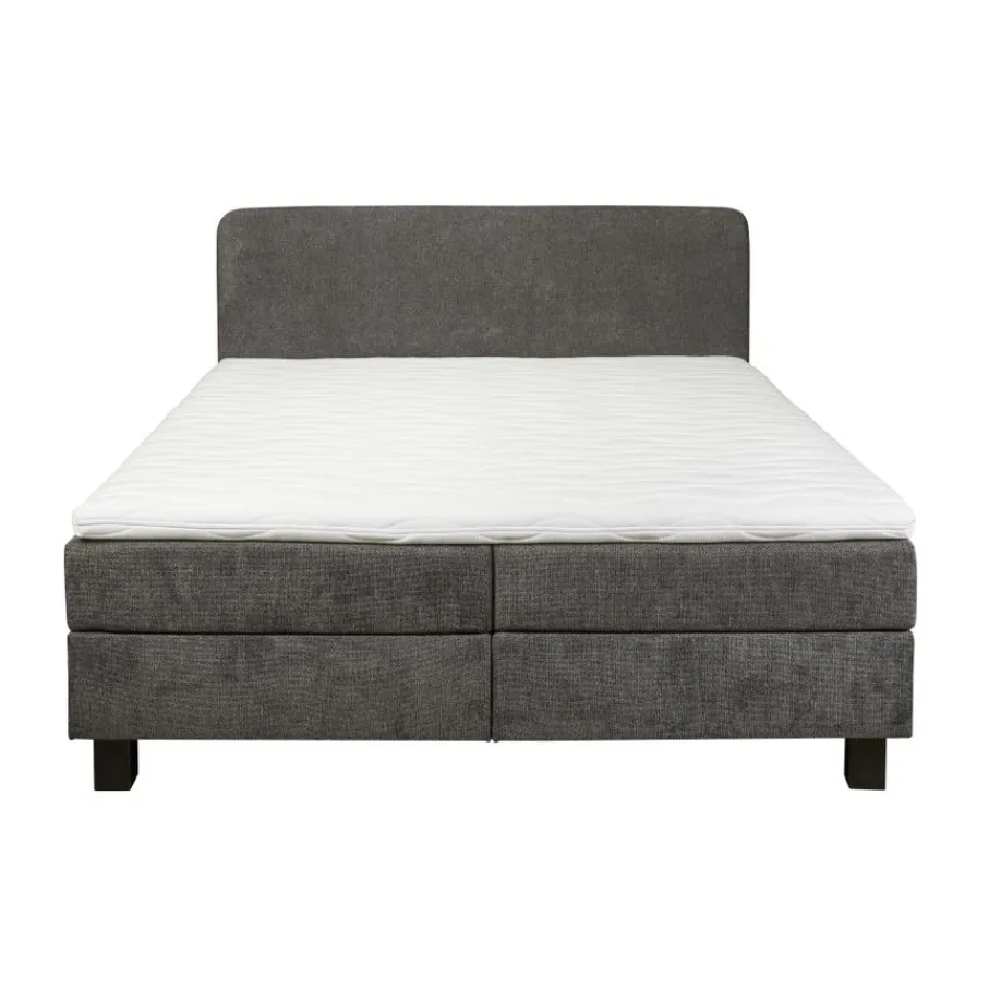 Tweepersoonsbedden|Boxsprings< Bed Bilbao Donkergrijs - 160x200 cm