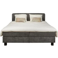Tweepersoonsbedden|Boxsprings< Bed Bilbao Donkergrijs - 160x200 cm