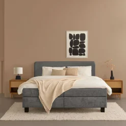 Boxsprings< Bed Bilbao Grijs - 160x200 cm