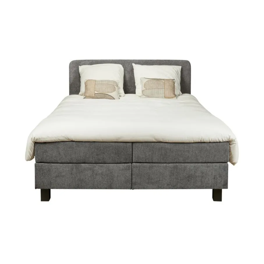 Boxsprings< Bed Bilbao Grijs - 160x200 cm