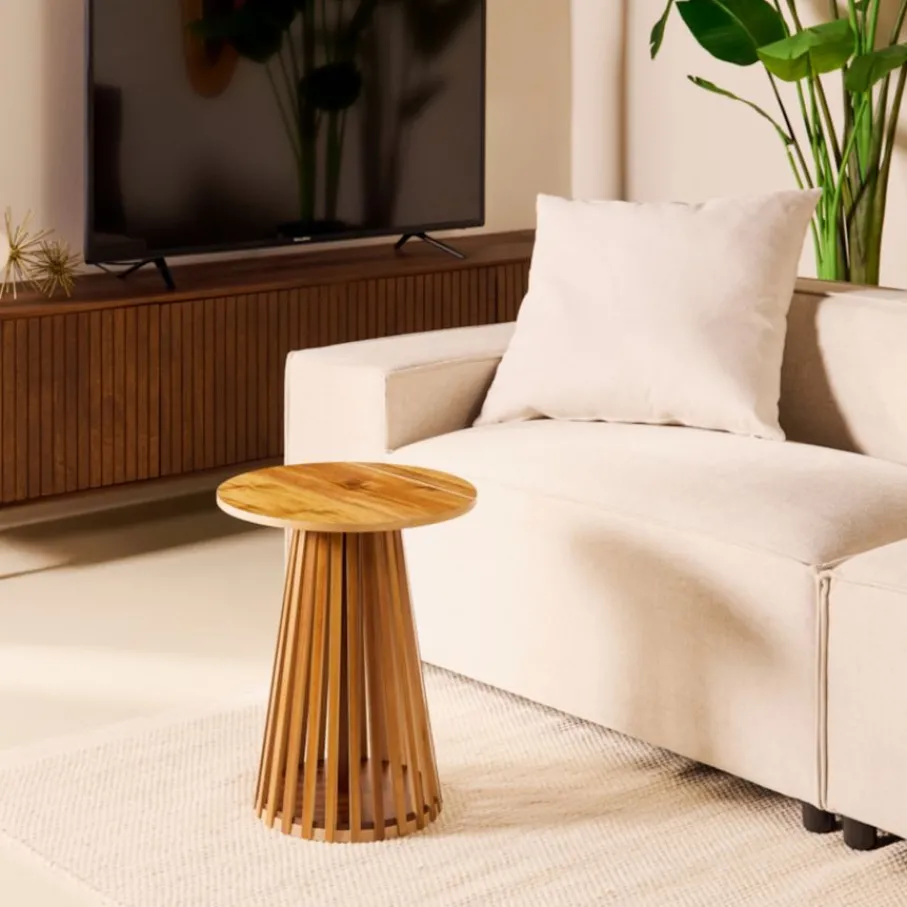 Bijzettafels< Bijzettafel Chiel Naturel - Ø 40 cm