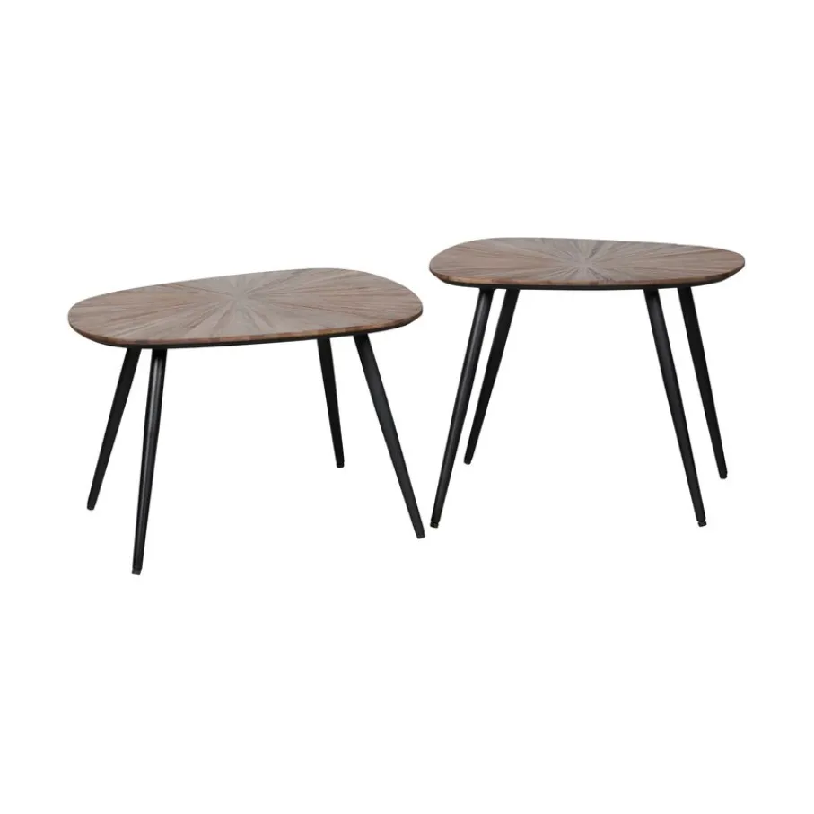 Salontafels|Bijzettafels< Bijzettafel Rhone Bruin - set 2 stuks