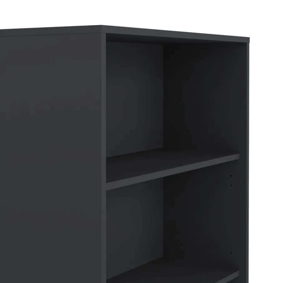 Opbergkasten< Boekenkast Bram Donkergrijs - 80x124x35 cm