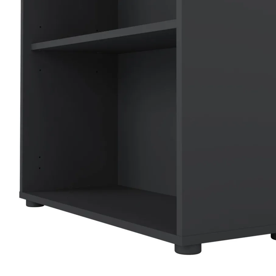 Opbergkasten< Boekenkast Bram Donkergrijs - 80x124x35 cm