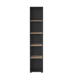 Opbergkasten< Boekenkast Bram Donkergrijs / Eiken - 41x205x35 cm