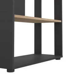 Boekenkasten|Wandkasten< Boekenkast Bram Donkergrijs / Eiken - 80x205x35 cm