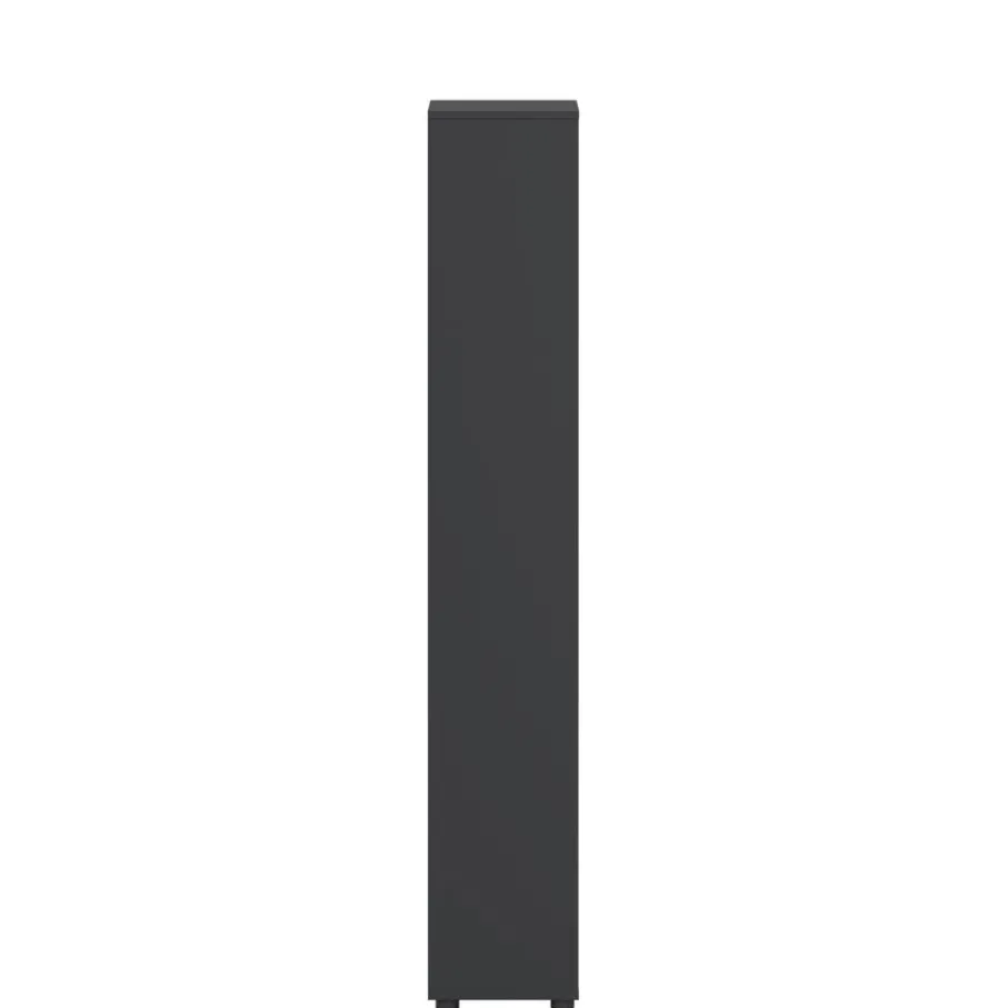 Boekenkasten|Wandkasten< Boekenkast Bram Donkergrijs / Eiken - 80x205x35 cm