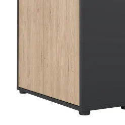 Boekenkasten|Wandkasten< Boekenkast Bram Donkergrijs / Eiken - 80x205x35 cm