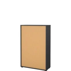 Boekenkasten|Wandkasten< Boekenkast Bram Donkergrijs / Eiken - 80x124x35 cm