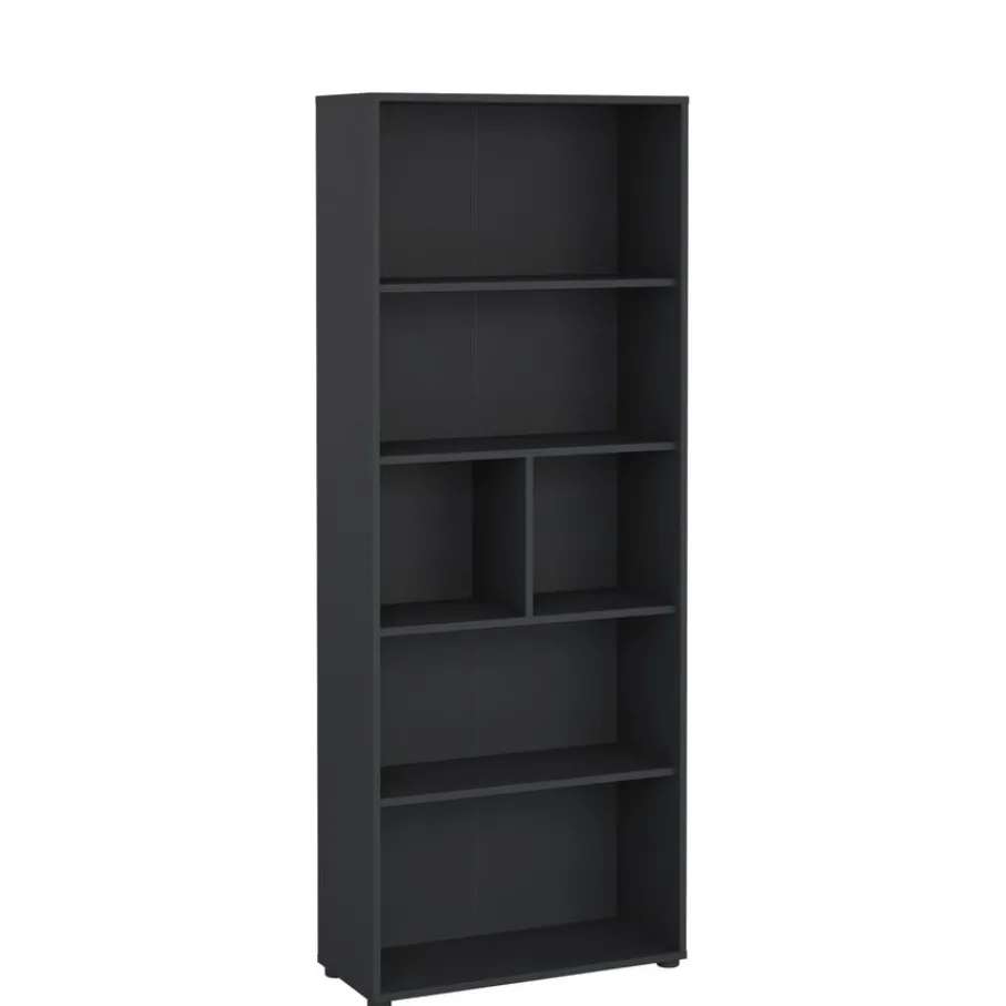 Boekenkasten|Wandkasten< Boekenkast Bram Donkergrijs - 80x205x35 cm