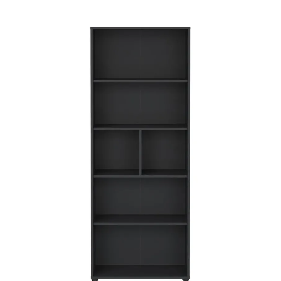 Boekenkasten|Wandkasten< Boekenkast Bram Donkergrijs - 80x205x35 cm