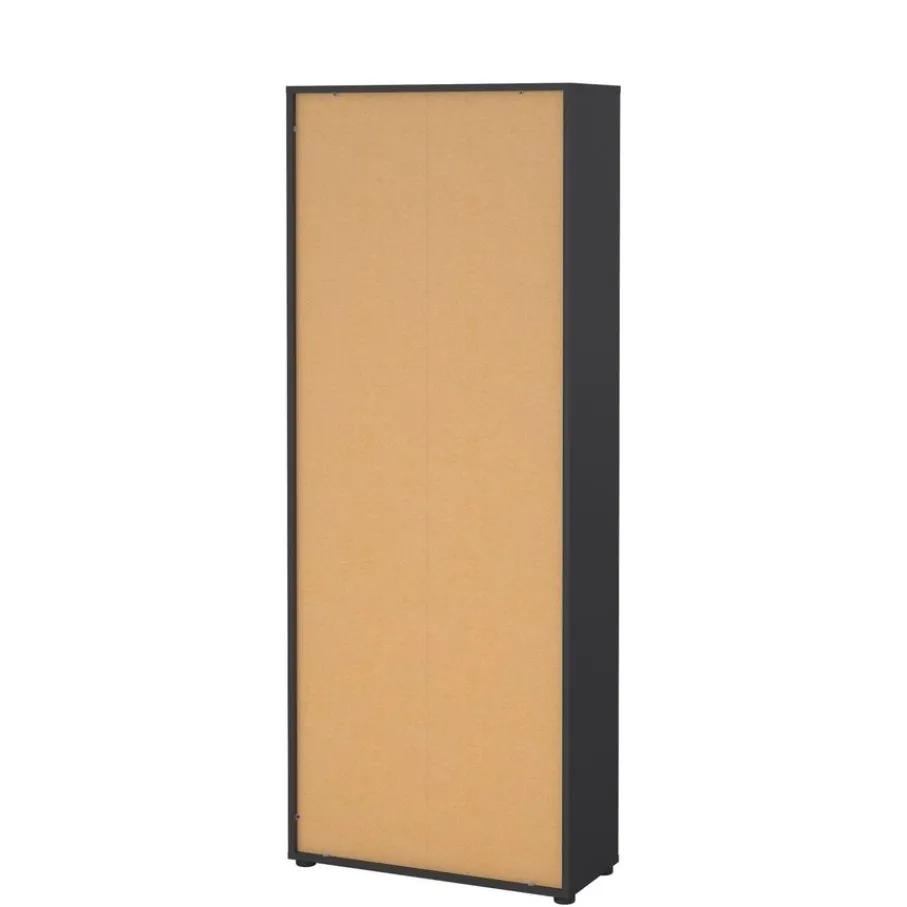 Boekenkasten|Wandkasten< Boekenkast Bram Donkergrijs - 80x205x35 cm