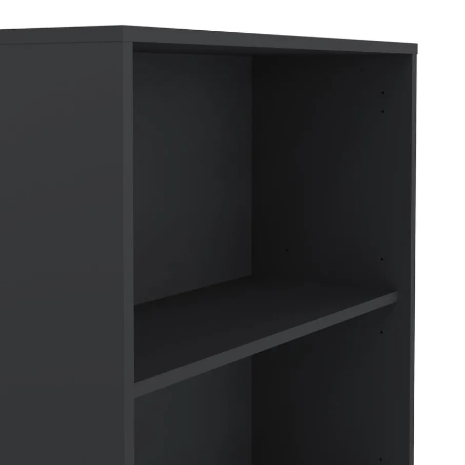 Boekenkasten|Wandkasten< Boekenkast Bram Donkergrijs - 80x205x35 cm