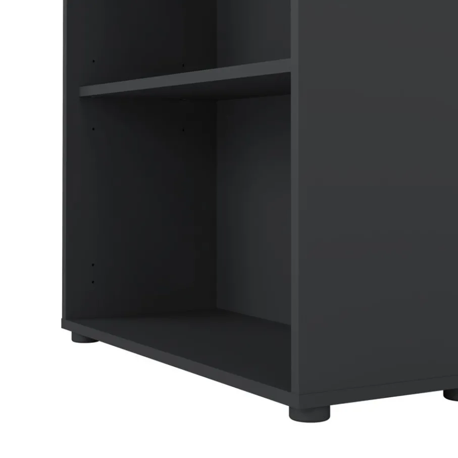 Boekenkasten|Wandkasten< Boekenkast Bram Donkergrijs - 80x205x35 cm