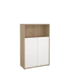 Opbergkasten< Boekenkast Bram Eiken / Wit - 80x124x35 cm