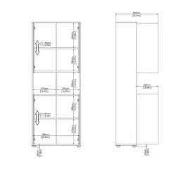 Opbergkasten< Boekenkast Bram Eiken / Wit - 80x205x35 cm