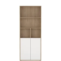 Boekenkasten|Wandkasten< Boekenkast Bram Eiken / Wit - 80x205x35 cm