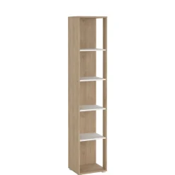 Boekenkasten|Wandkasten< Boekenkast Bram Eiken / Wit - 41x205x35 cm