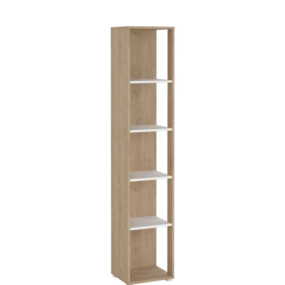 Boekenkasten|Wandkasten< Boekenkast Bram Eiken / Wit - 41x205x35 cm