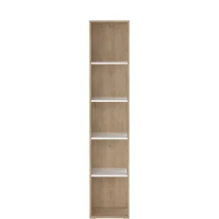 Boekenkasten|Wandkasten< Boekenkast Bram Eiken / Wit - 41x205x35 cm