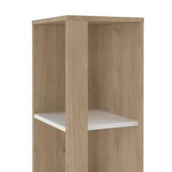 Boekenkasten|Wandkasten< Boekenkast Bram Eiken / Wit - 41x205x35 cm