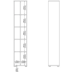 Boekenkasten|Wandkasten< Boekenkast Bram Eiken / Wit - 41x205x35 cm