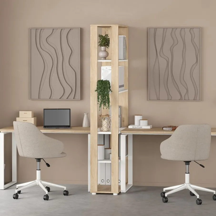Boekenkasten|Wandkasten< Boekenkast Bram Eiken - 80x205x35 cm
