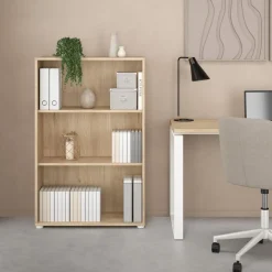 Boekenkasten|Wandkasten< Boekenkast Bram Eiken - 80x124x35 cm