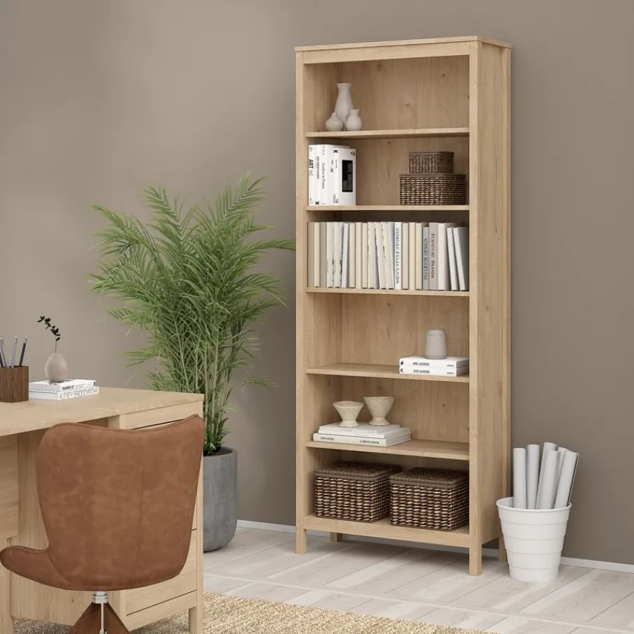 Opbergkasten< Boekenkast Dallas Eiken - 78x199x33 cm
