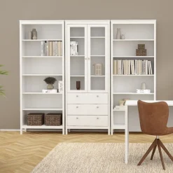 Opbergkasten< Boekenkast Dallas Wit - 78x199x33 cm