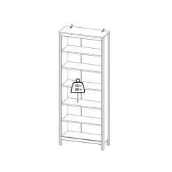 Opbergkasten< Boekenkast Dallas Wit - 78x199x33 cm