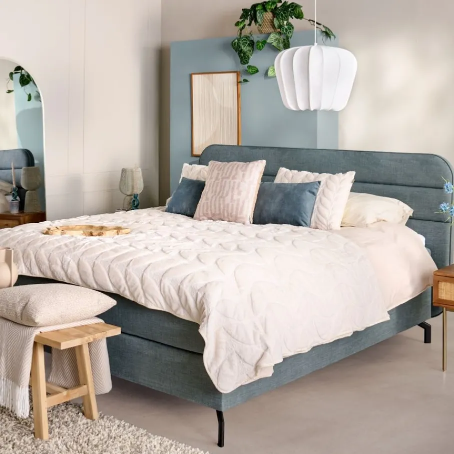 Boxsprings< Boxspring Barcelona Blauw - 180x200 cm