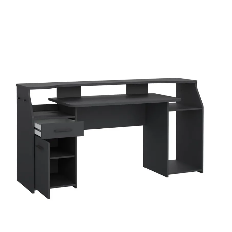 Bureaus< Bureau Boston Donkergrijs - 171x90x63 cm