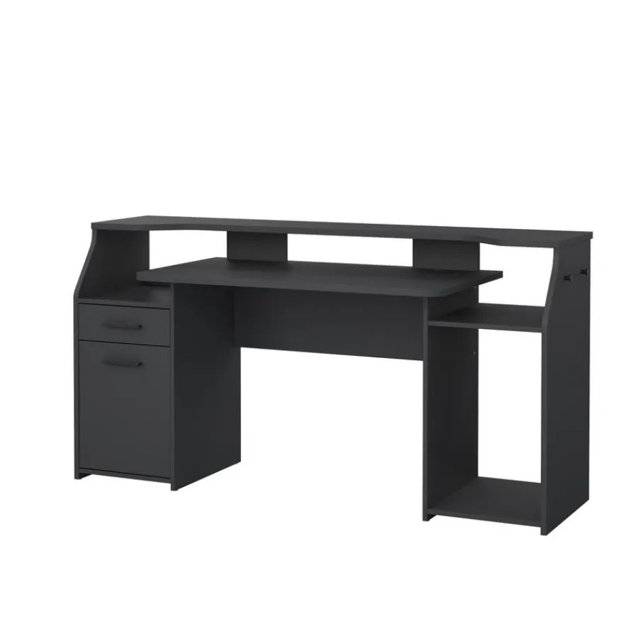 Bureaus< Bureau Boston Donkergrijs - 171x90x63 cm