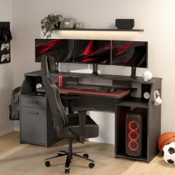 Bureaus< Bureau Boston Donkergrijs - 171x90x63 cm