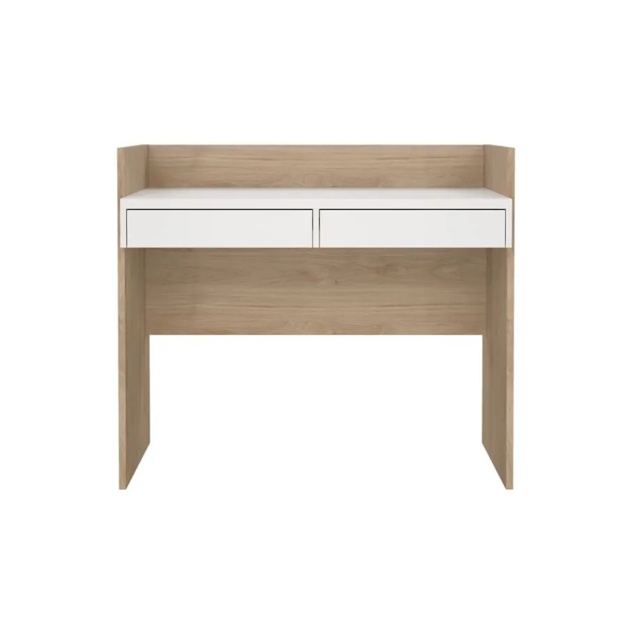 Bureaus< Bureau Boston Eiken / Wit - 103x89x56 cm