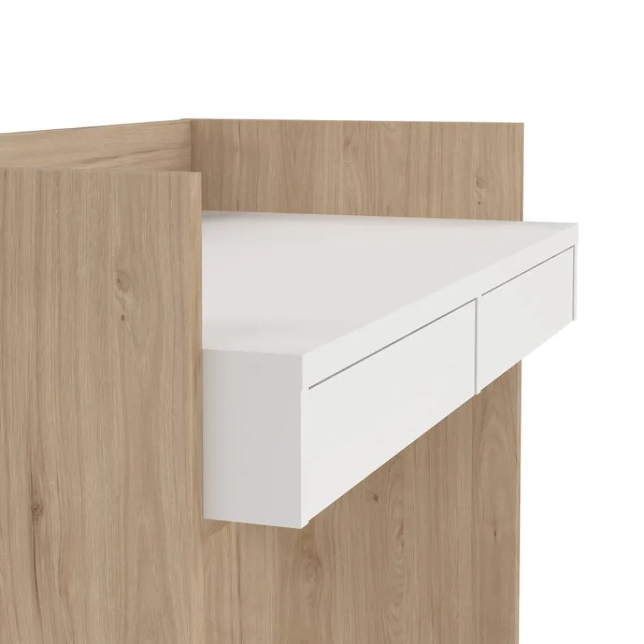 Bureaus< Bureau Boston Eiken / Wit - 103x89x56 cm
